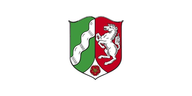 Auf dem Bild ist das Wappen des Bundeslandes Nordrhein-Westfalen zu sehen.