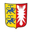 Auf dem Bild ist das Wappen des Bundeslandes Schleswig-Holstein zu sehen.